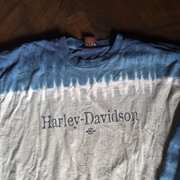 Harley-Davidson Blue & White Ombre Long Sleeve Tee - Picture 5 of 8